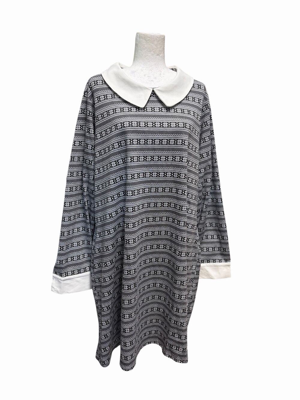 NWT ModCloth Plus Size 3X Dress Stretch Long Sleeve Peter Pan Collar Fair Isle